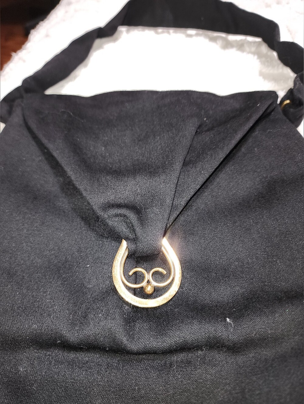 Elegant Vintage 1950's Black Coblentz Purse w/ Satin Lining and Gold Accent - Picture 2 of 12